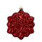 4ct. Red & Silver Glass Snowflake Hanging Christmas Decorations